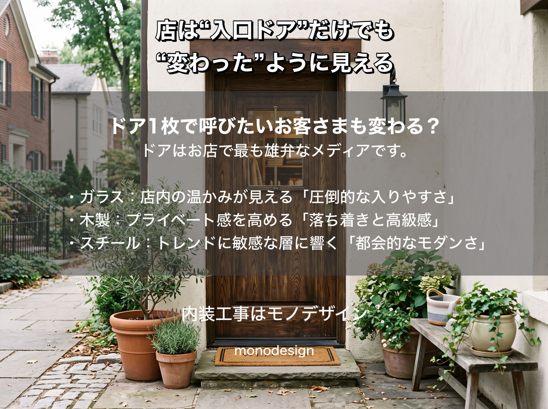 店の印象は「入口1枚」で決まる！フルリフォームなしで「変わった店」に見せる方法