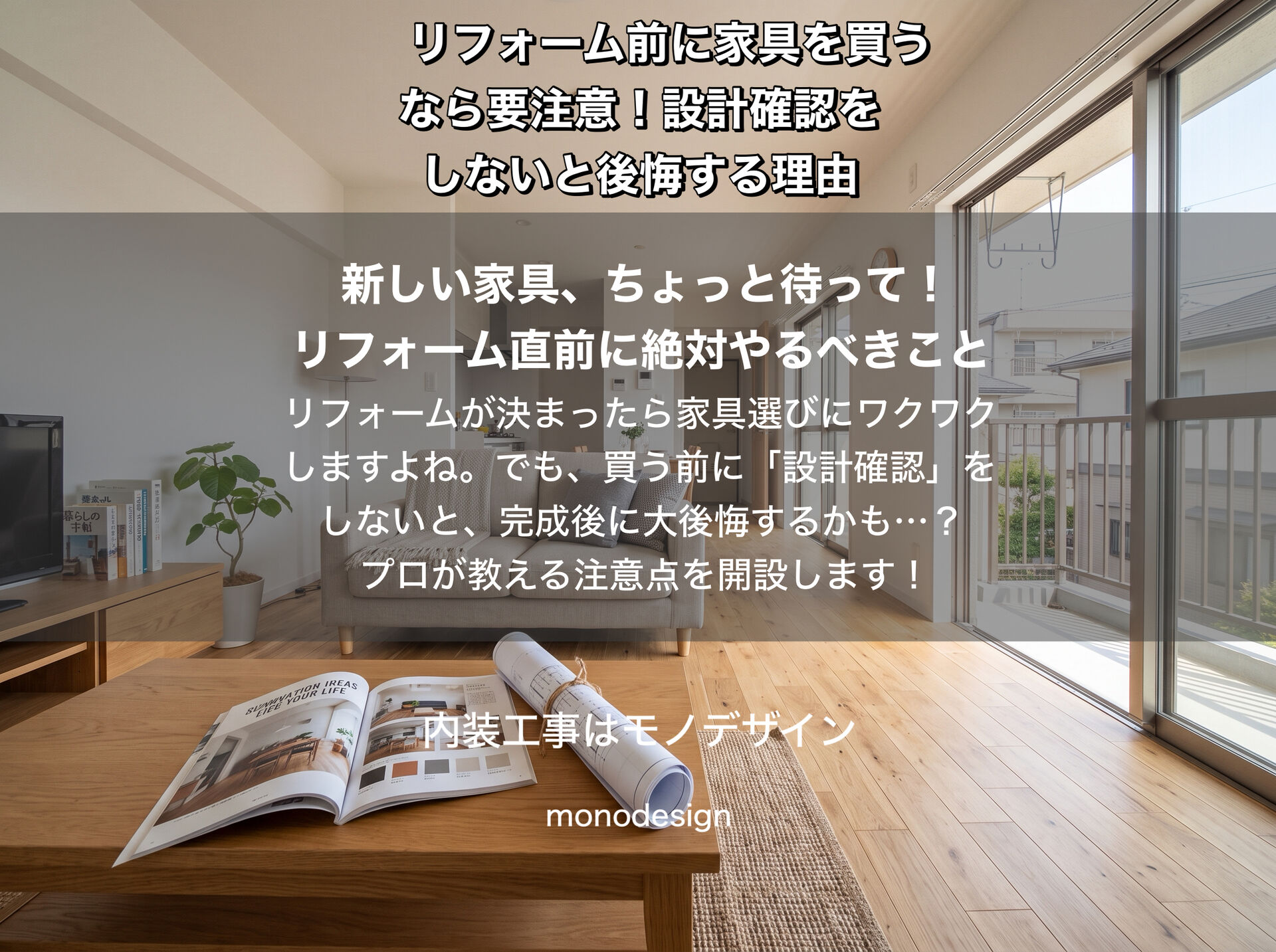 リフォーム前に家具を買うなら要注意！設計確認をしないと後悔する5つの失敗例
