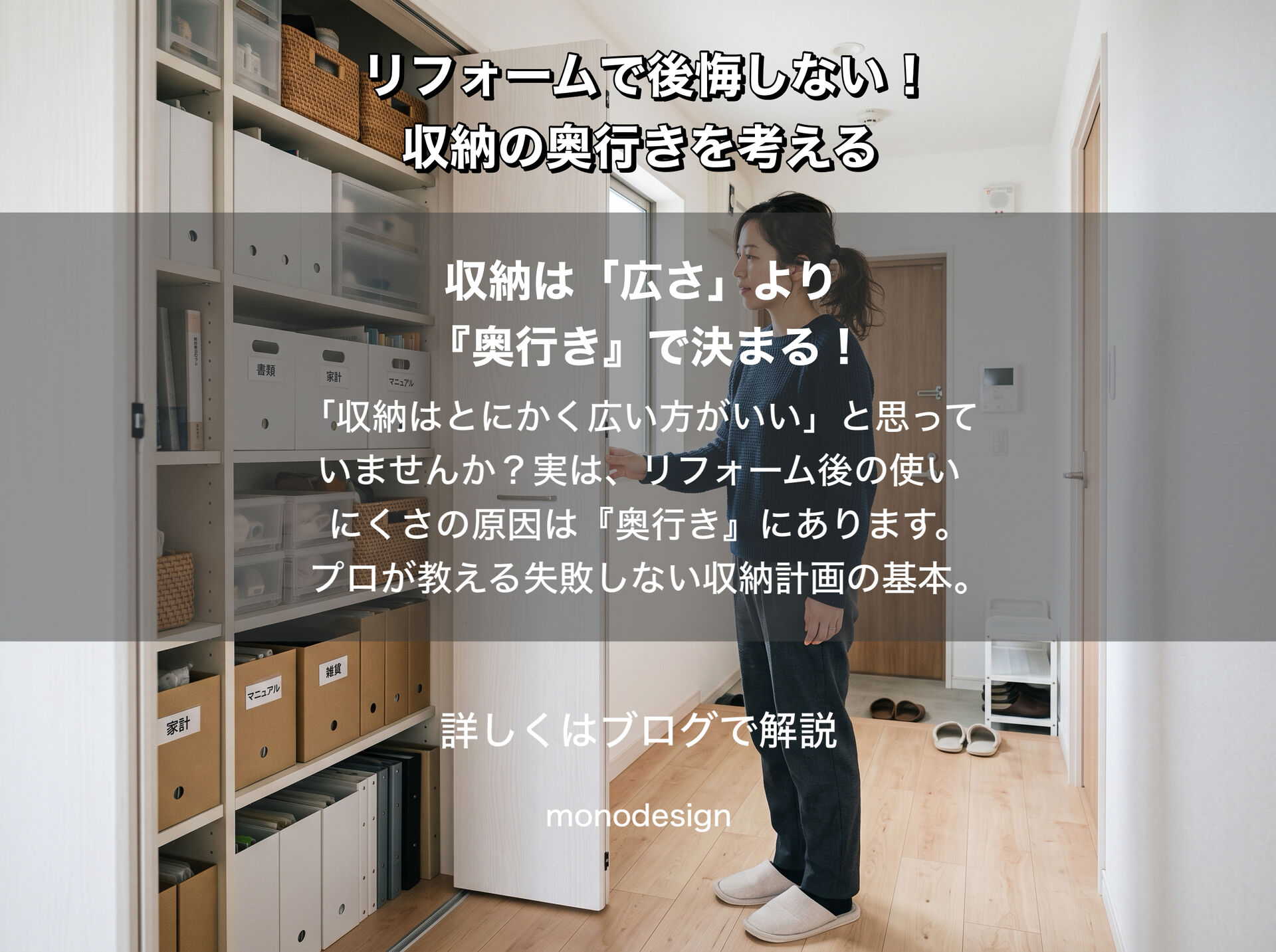 リフォームで失敗しない収納計画｜収納の奥行きチェックリストと場所別の最適サイズ