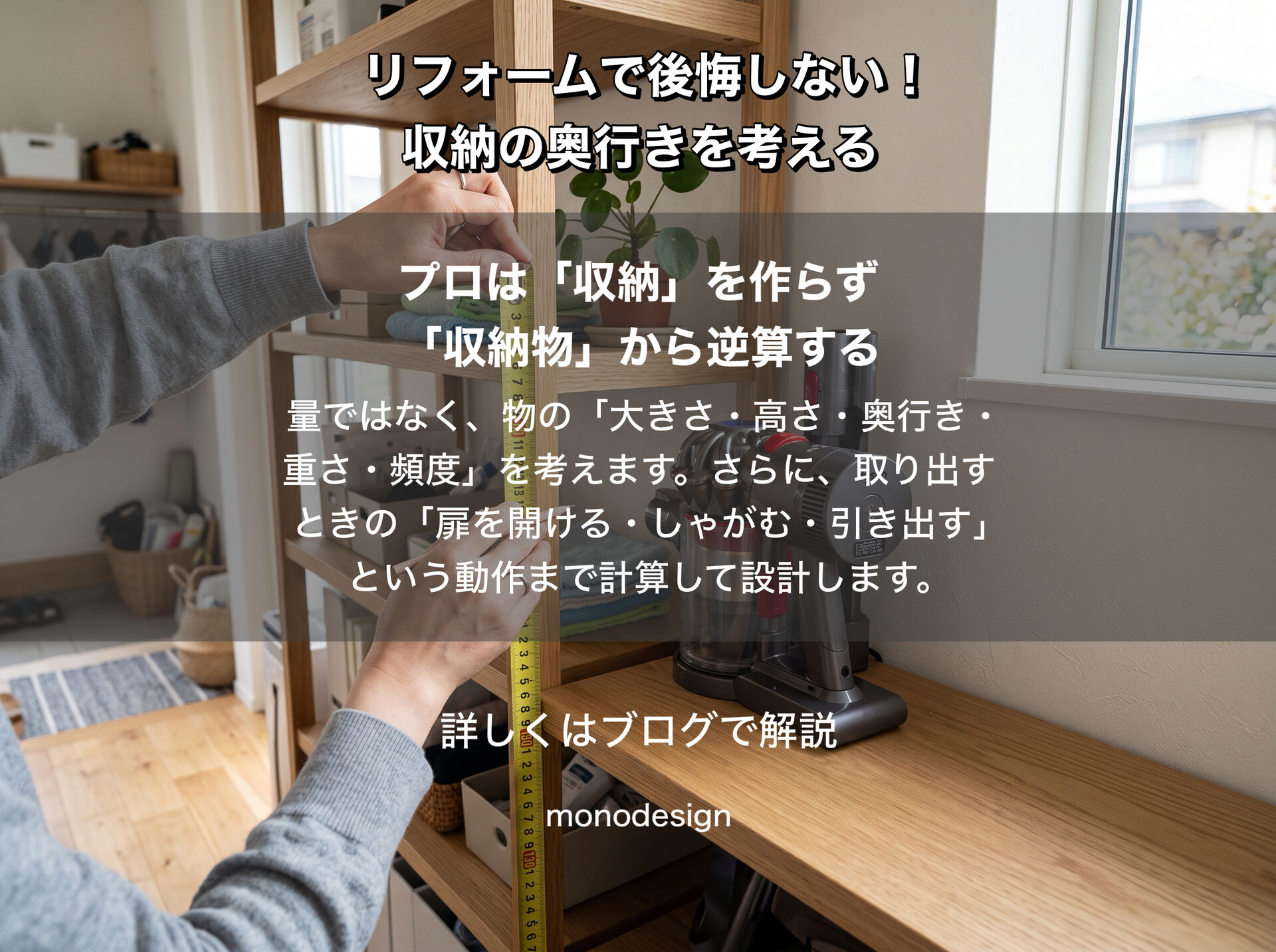 リフォームで失敗しない収納計画｜収納の奥行きチェックリストと場所別の最適サイズ