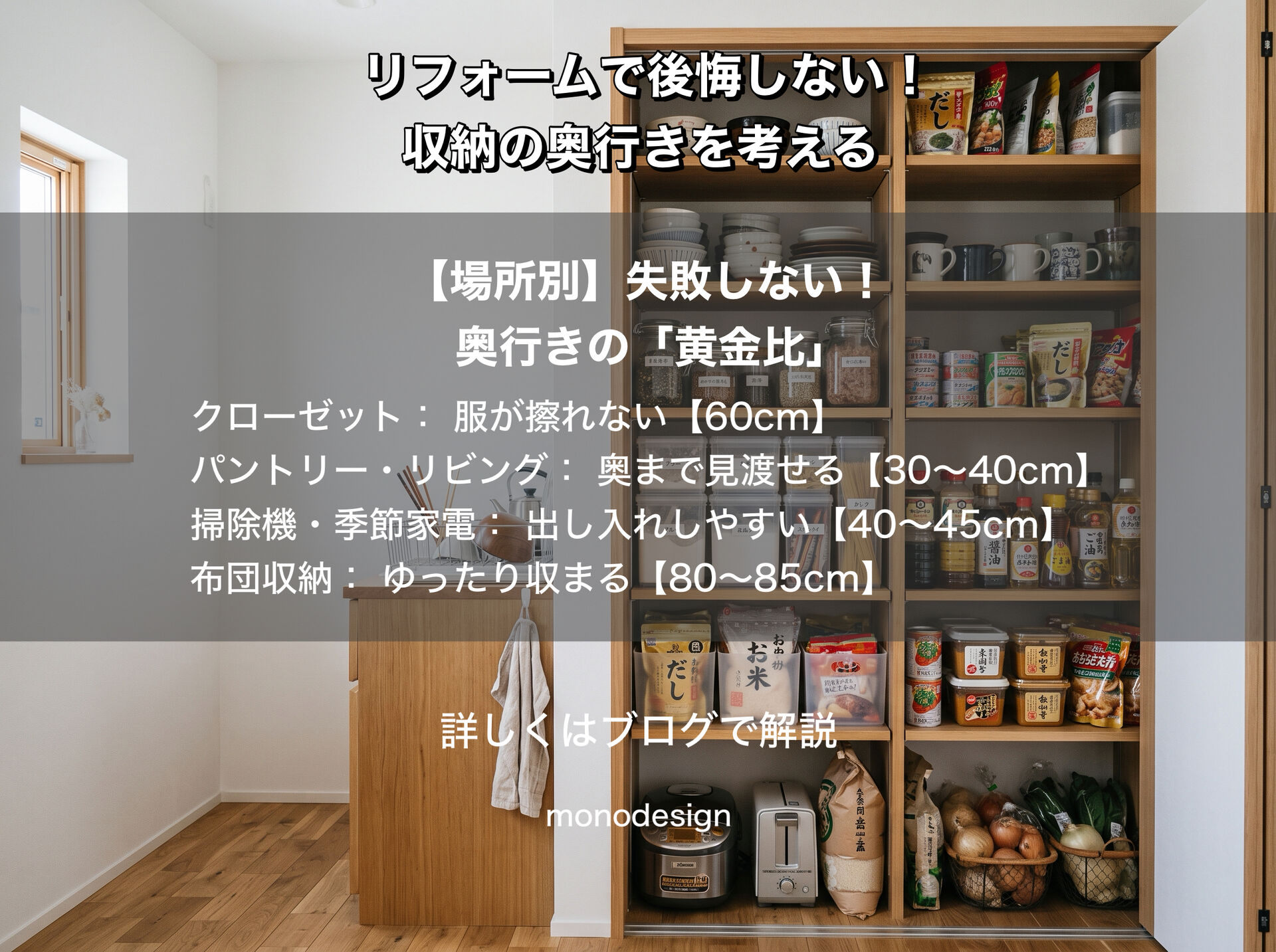 リフォームで失敗しない収納計画｜収納の奥行きチェックリストと場所別の最適サイズ