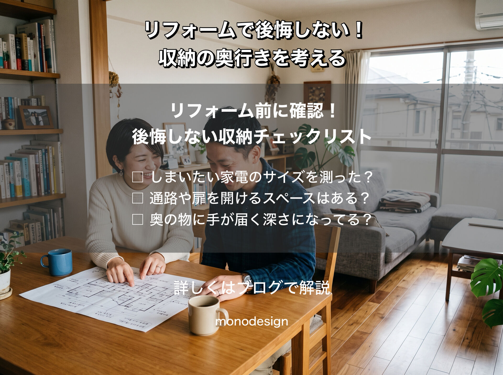 リフォームで失敗しない収納計画｜収納の奥行きチェックリストと場所別の最適サイズ
