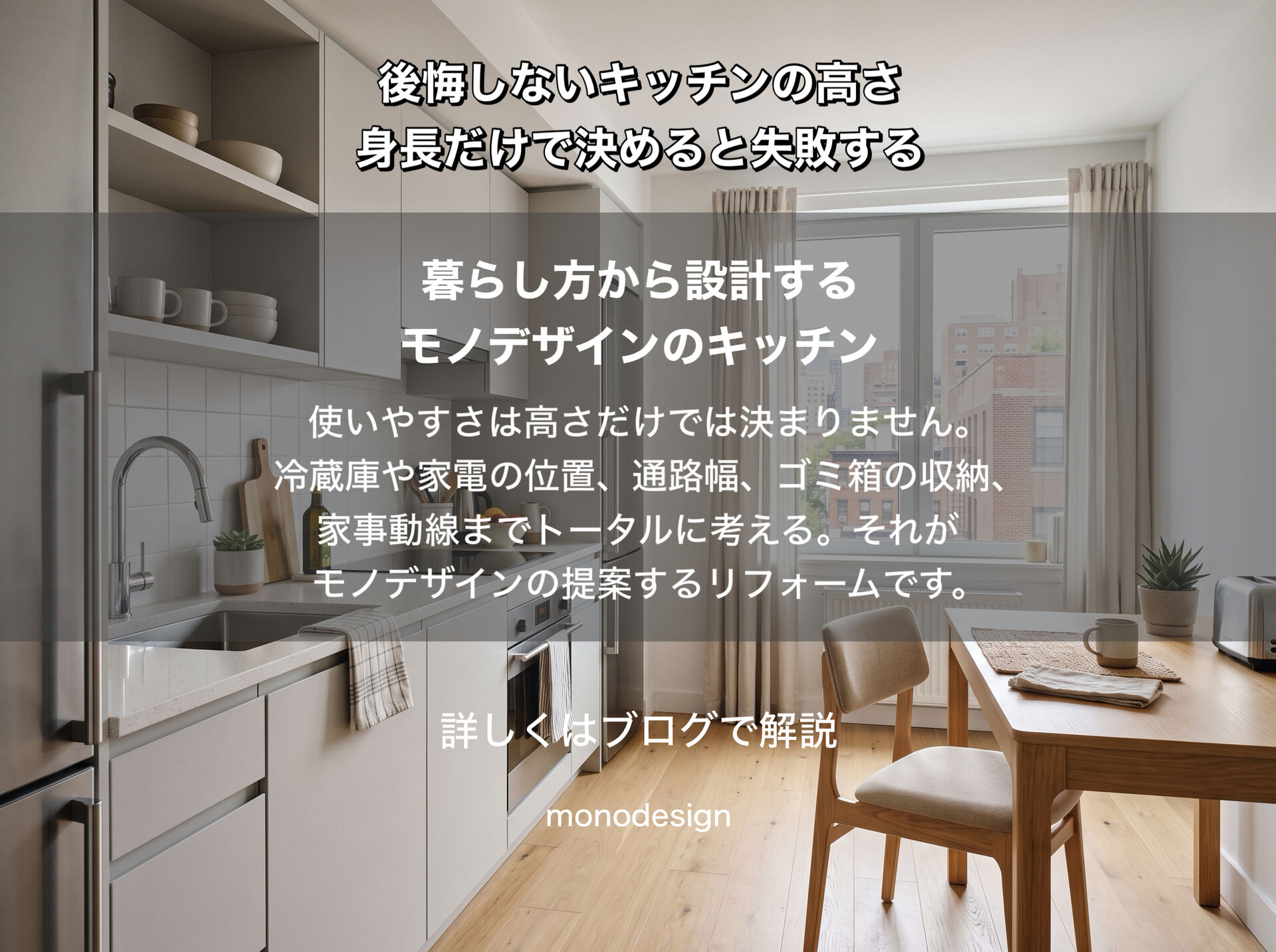 リフォームで後悔しない！キッチンの高さの決め方｜身長だけで決めると失敗する理由