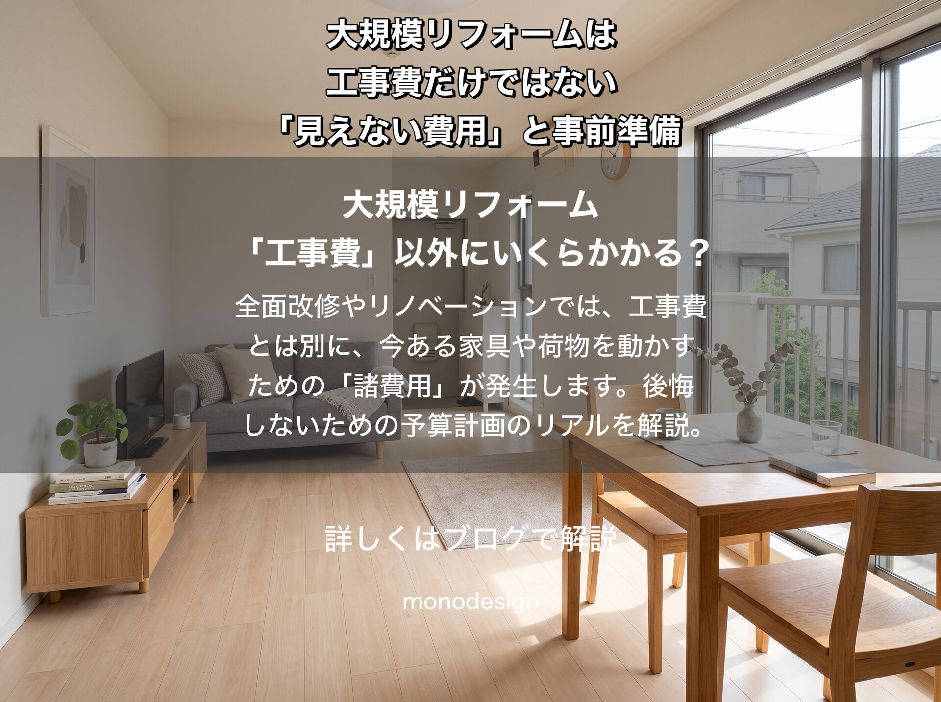 大規模リフォームは工事費だけではない！家具・荷物・仮住まいにかかる「見えない費用」と失敗しない事前準備 