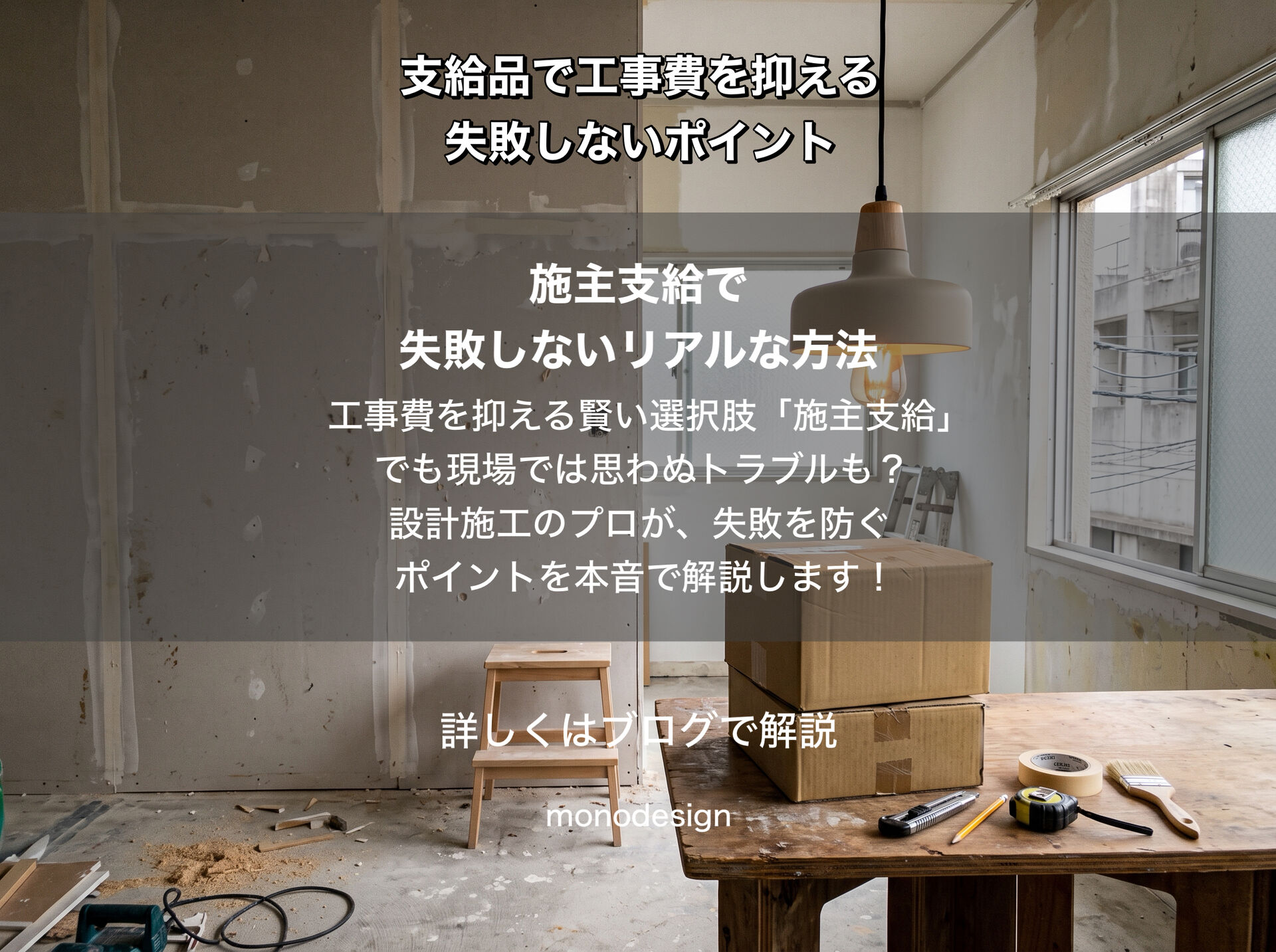 工事費を抑えたい方へ｜リフォームの施主支給で失敗しないためのポイント