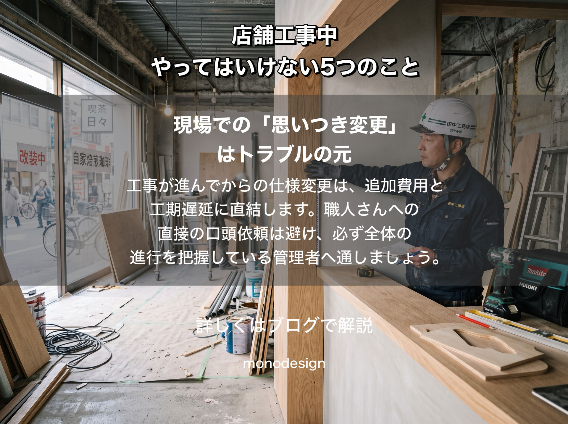     店舗工事中にやってはいけない5つのこと｜追加費用やオープン延期を防ぐための完全ガイド