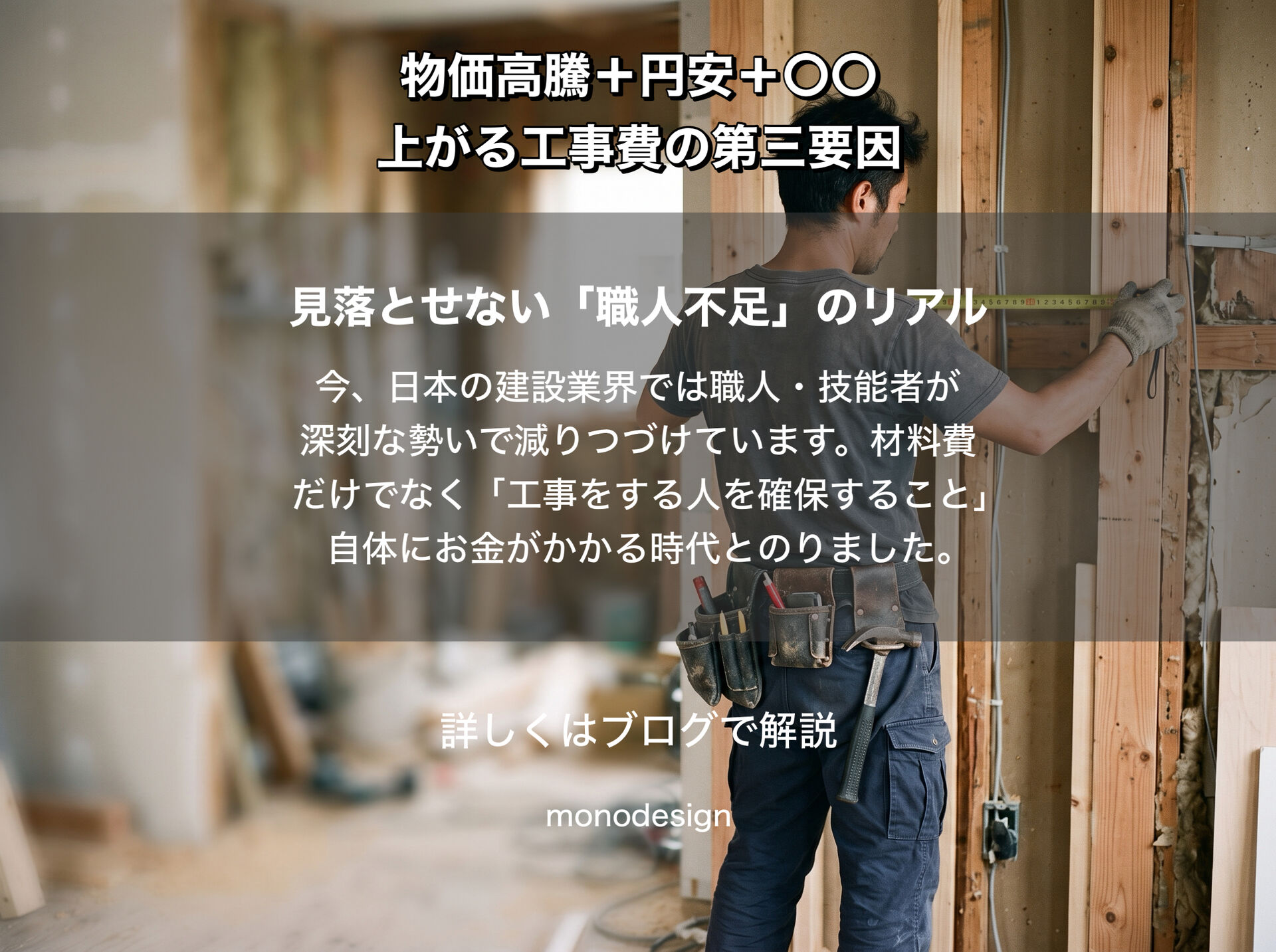 工事費用が上がるのは、物価高騰だけではありません 2026年、「昔の工事費」には戻らないかもしれない理由