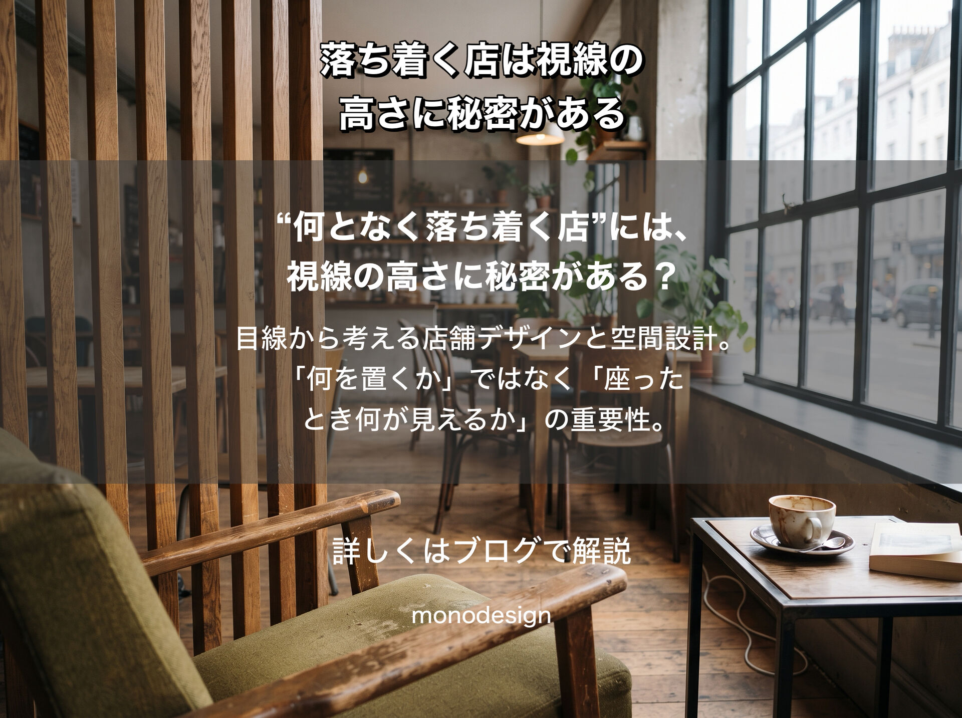 “何となく落ち着く店”には、視線の高さに秘密がある？｜目線から考える店舗デザインと空間設計   