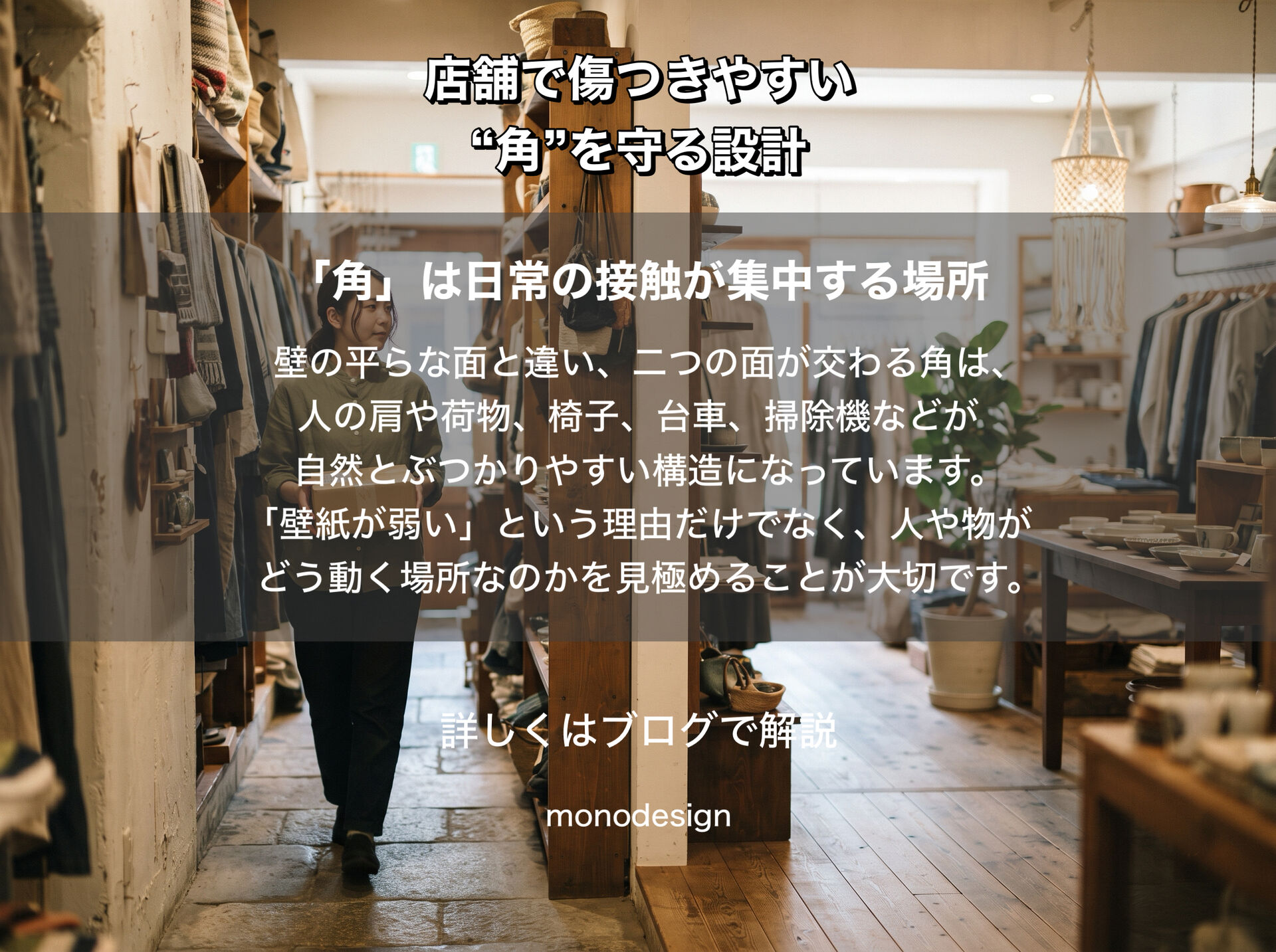 壁の角、どうする？｜店舗で傷つきやすい“出隅”を守る設計