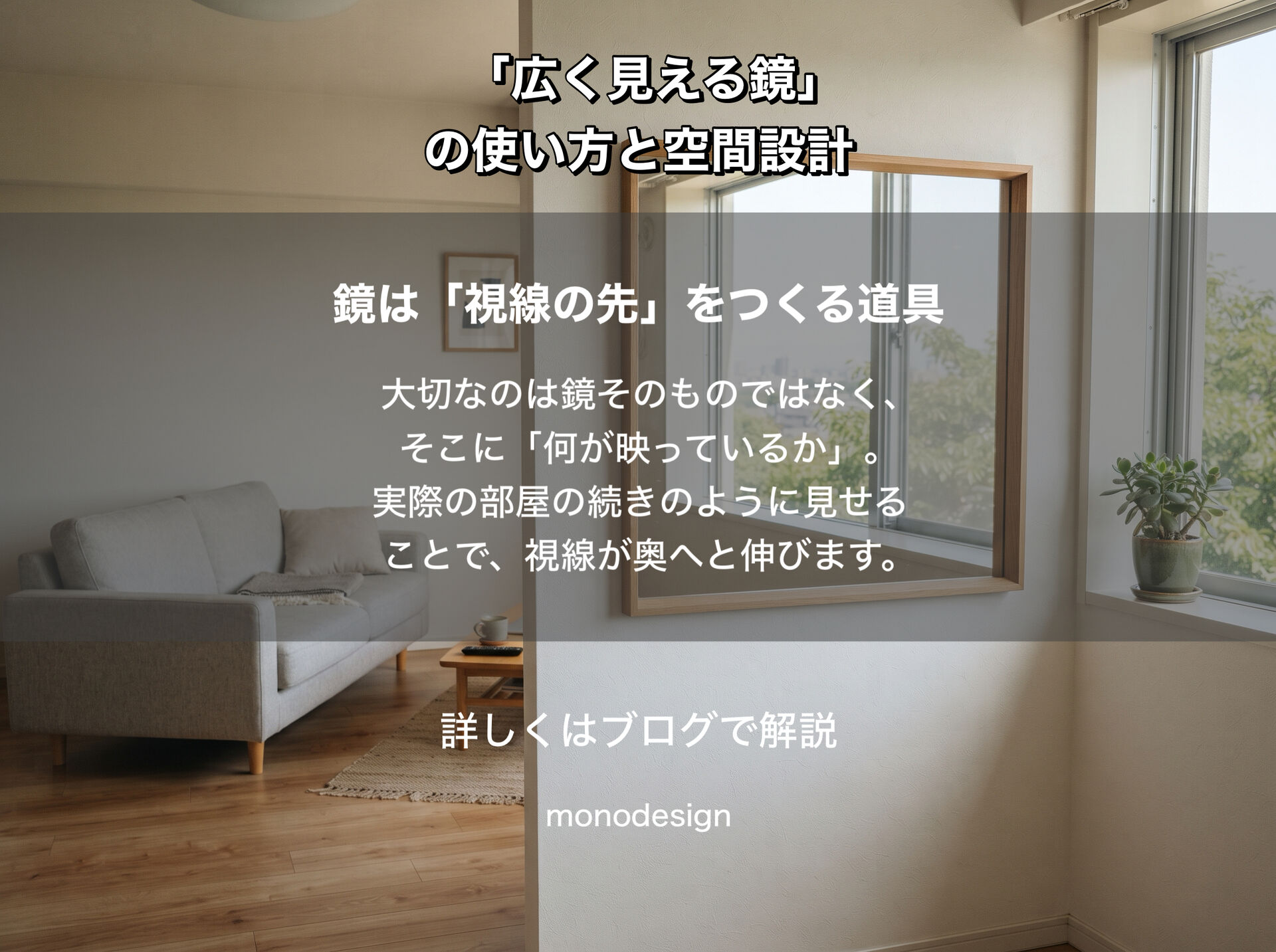 「鏡を置けば広く見える」は本当？空間を変えるのは、鏡の大きさより「何を映すか」