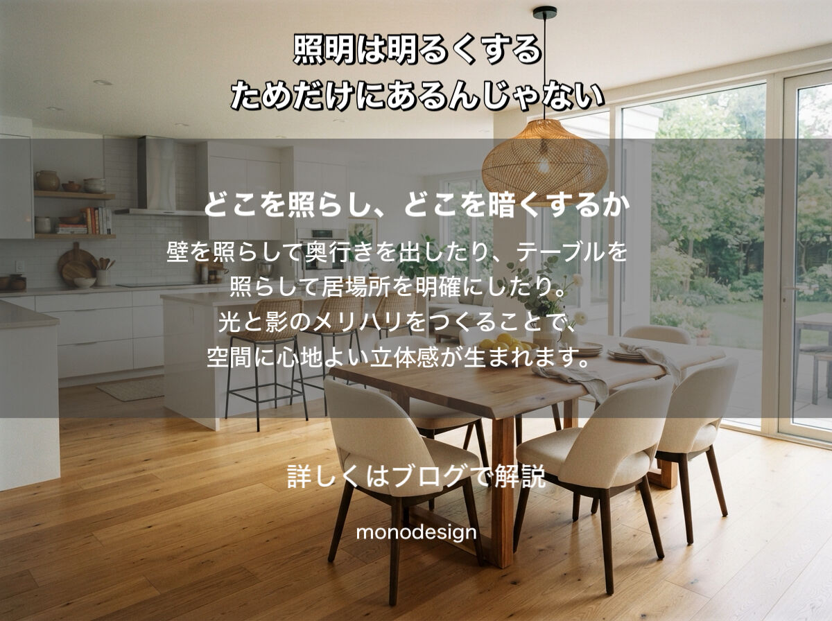 照明は「明るくするため」だけじゃない。空間を変える「光と影」の考え方