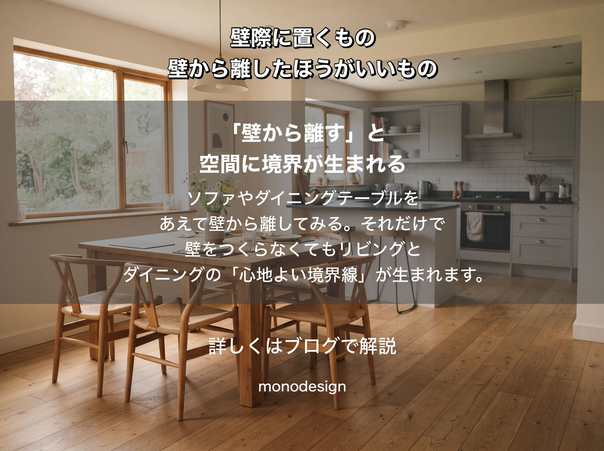 家具の配置には理由がある。壁際に置くもの、壁から離したほうがいいものの空間設計学