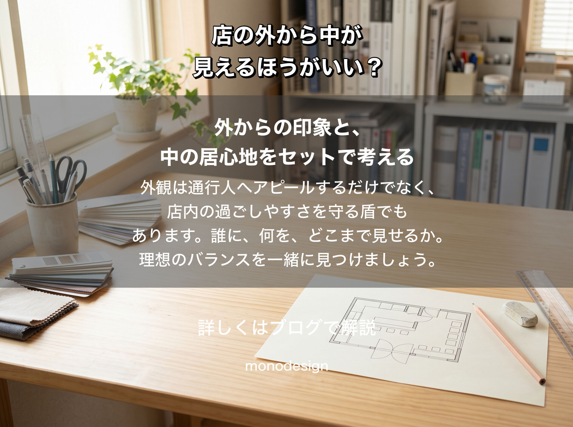 店の外から中が見えるほうがいい？見せる範囲で変わる店舗の印象と居心地の設計